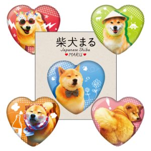 柴犬まる×キャラデパ！限定ハート型缶バッジ